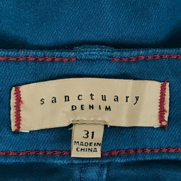 Sanctuary Charmer Straight Leg Jeans 31 Women Teal - Picture 6 of 8